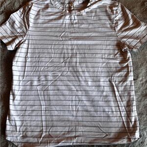 Lululemon Striped White and Black T-Shirt